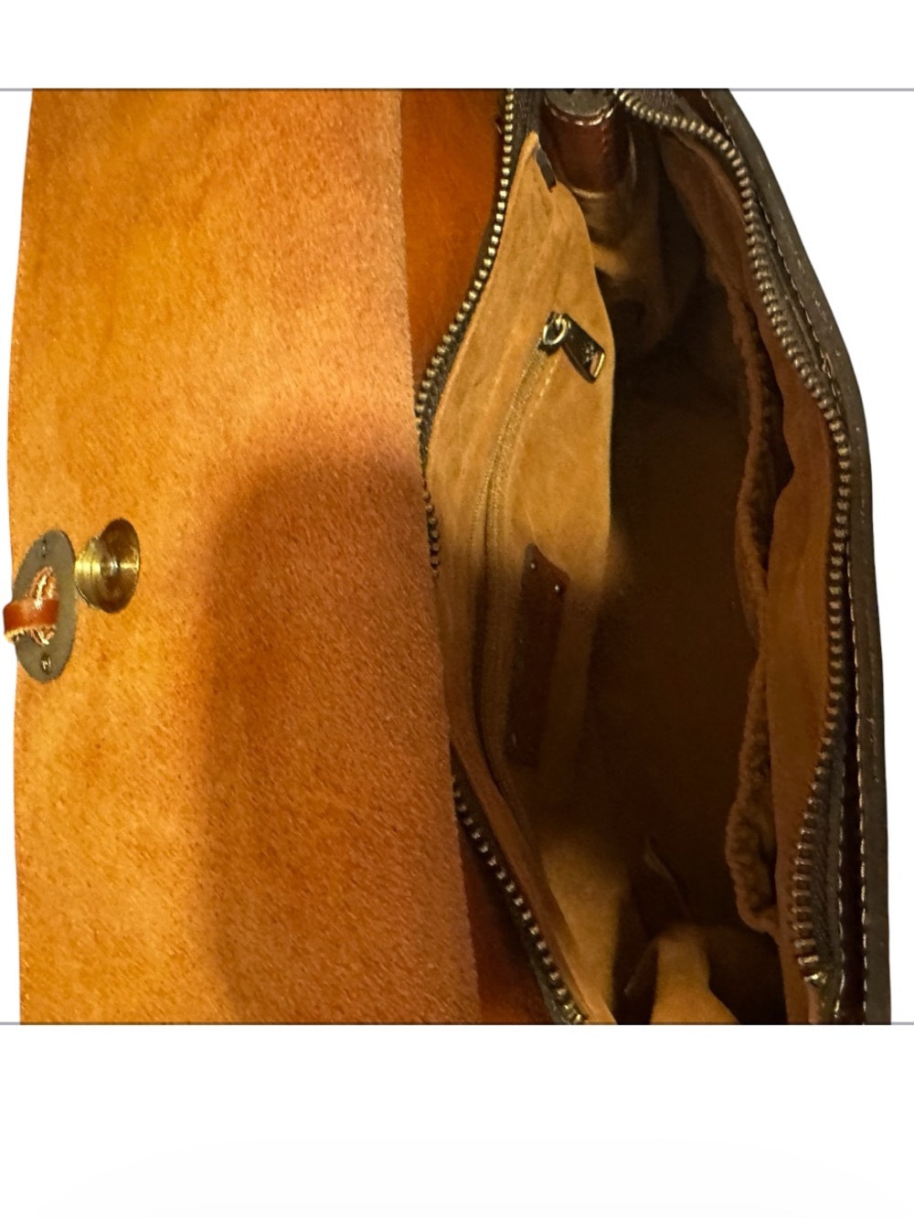 Patricia Nash Mollia Two-Tone Cream and Brown Leather Handbag with Tassel - Picture 3 of 4